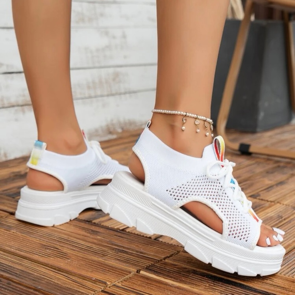 Color Block Lace-up Front Sport Sandals - Picture 2 of 3